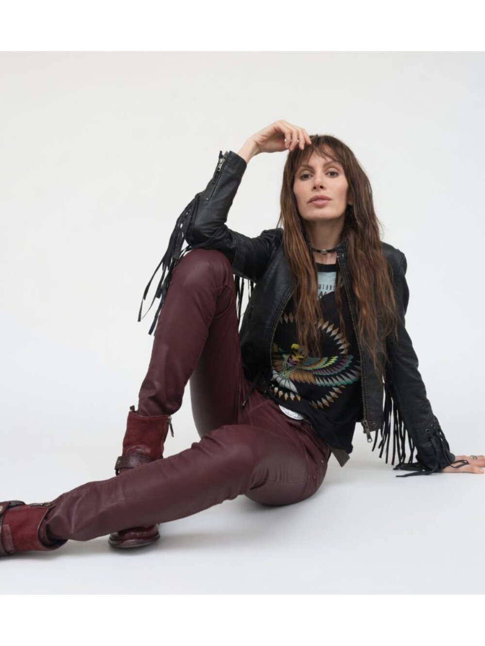 skinny pants - jeans burgundy leatherlike look New XS